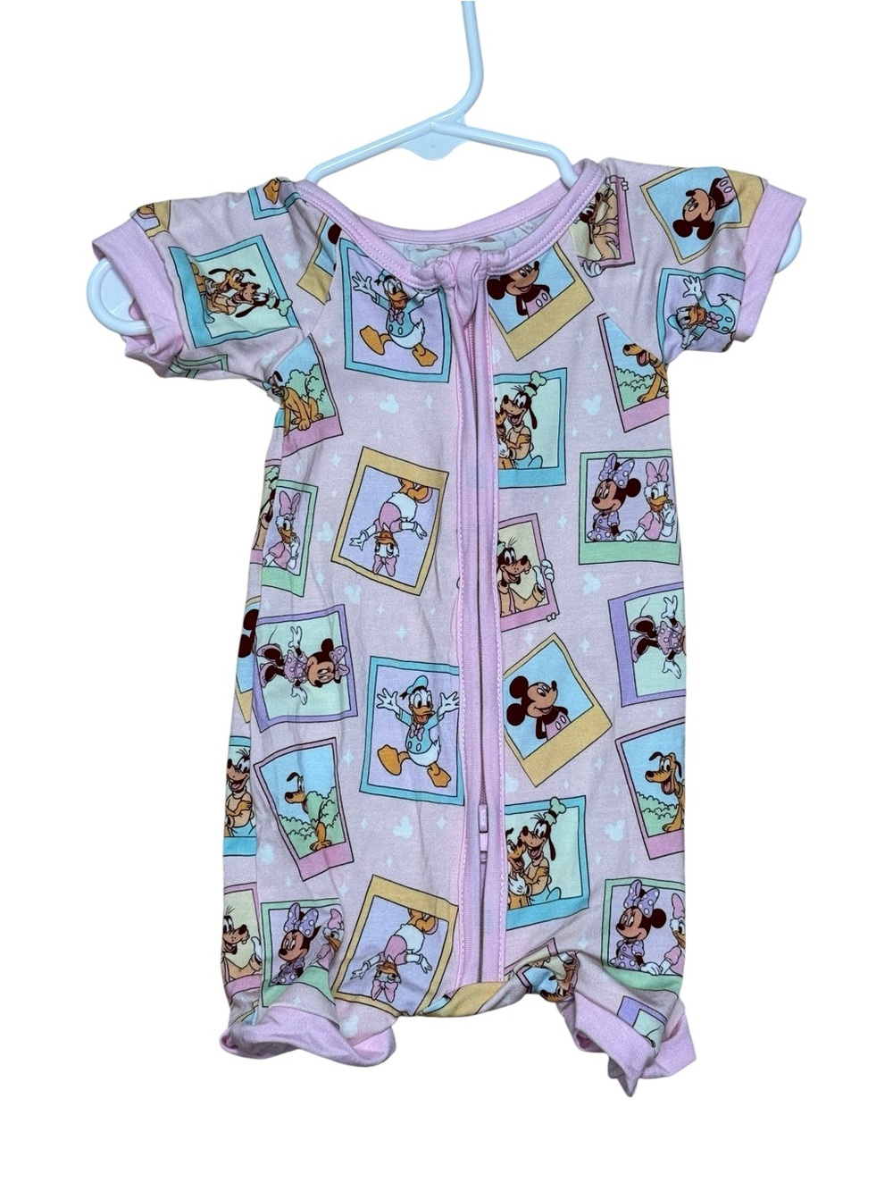 Disney Pink Short Sleeve Mickey & Friends Frame Print Romper
